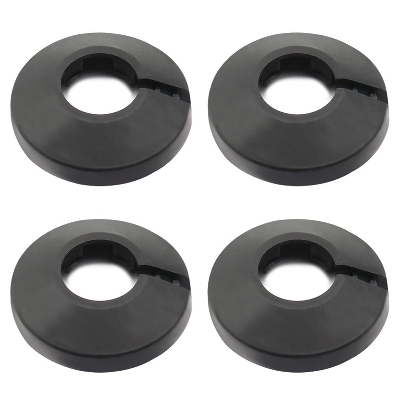 MroMax Fit 3/4"" Outer Diameter Flange Water Pipe Cover Decoration - Black PP Plastic 20mm Escutcheon Pipe Collar for Wall Tube Decoration - 4Pcs - Image 1